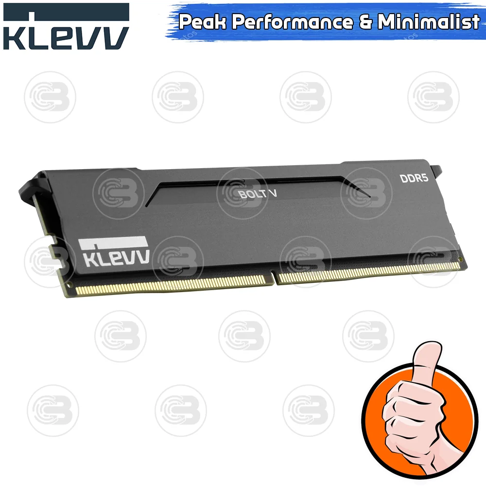 [CoolBlasterThai] KLEVV BOLT V Charcoal Grey 32GB (16GBx2) DDR5-6000 CL28-36-36 (LT-Warranty)