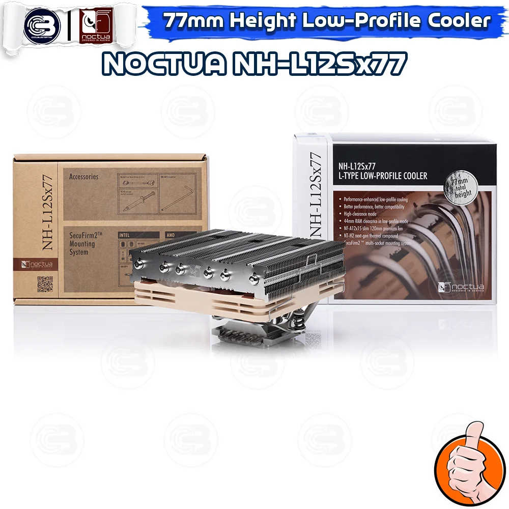 [CoolBlasterThai] NOCTUA NH-L12Sx77 77mm Height Low-Profile CPU Cooler (AM5/LGA1851 Ready) ประกัน 6 ปี