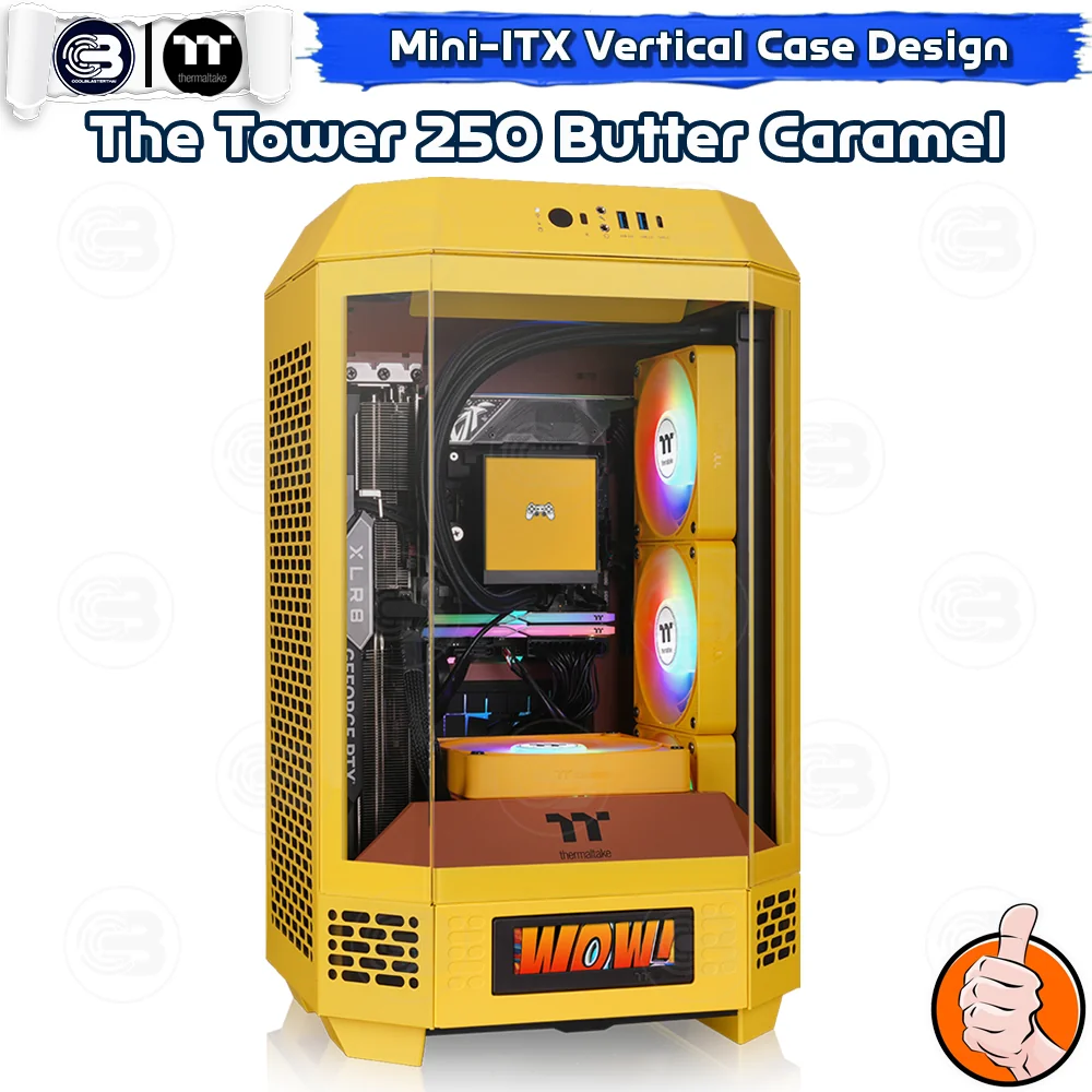 [CoolBlasterThai] THERMALTAKE The Tower 250 Butter Caramel mini-ITX case High-Airflow ประกัน 1 ปี