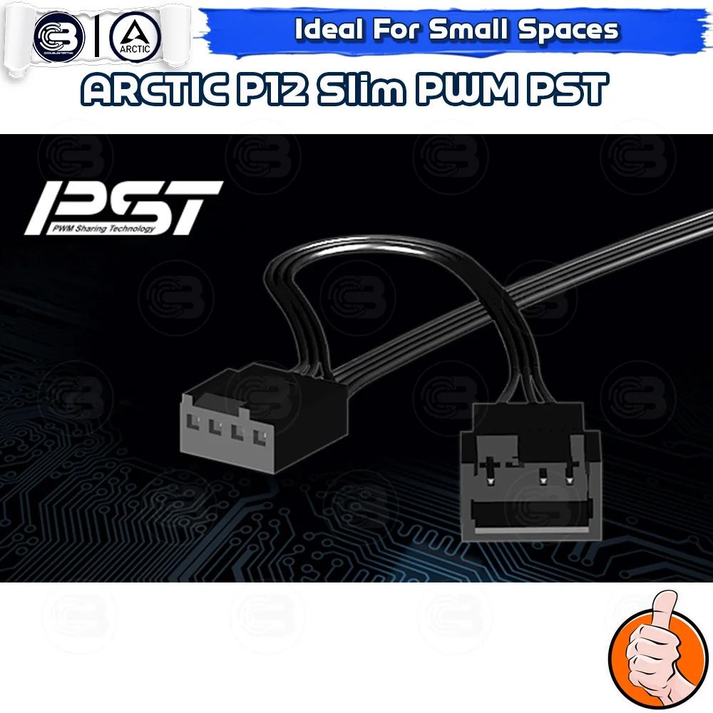 [CoolBlasterThai] ARCTIC P12 SLIM PWM PST BLACK (120 mm.) X3 Value Pack PC Fan Case ประกัน 6 ปี