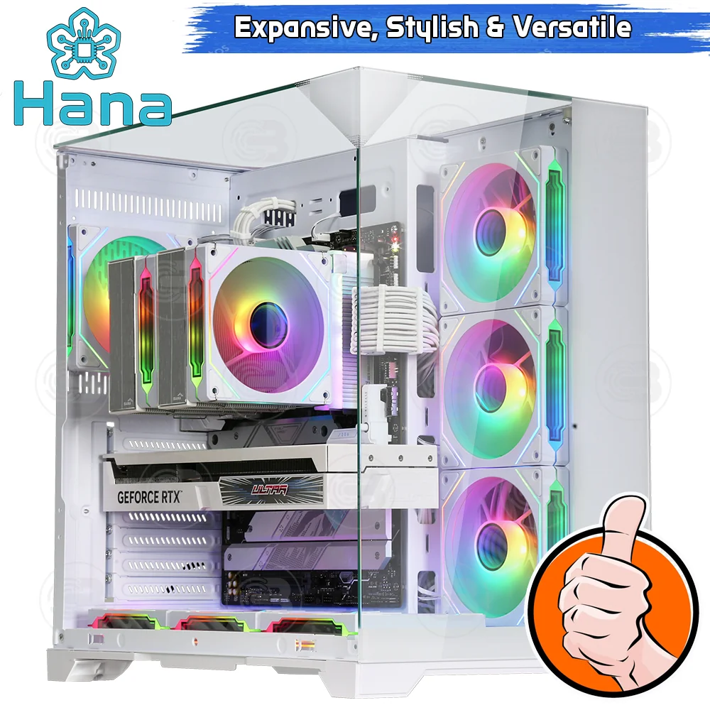 [CoolBlasterThai] Hana Inno HI103W Mid-Tower Tempered Glass PC Case White ประกัน 1 ปี