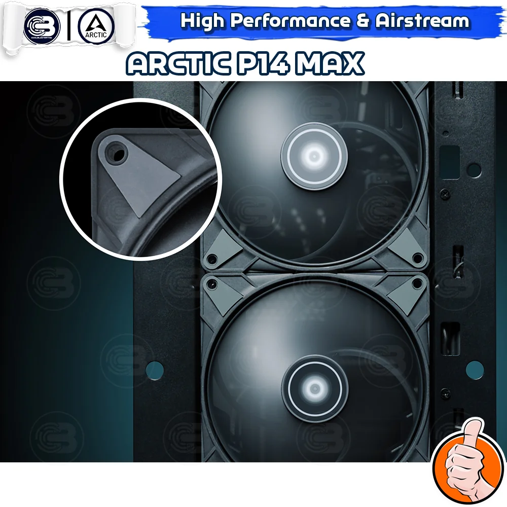 [CoolBlasterThai] ARCTIC P14 Max Black (BULK PACKAGING) 2800 RPM (size 140 mm.) PC Fan Case ประกัน 6 ปี