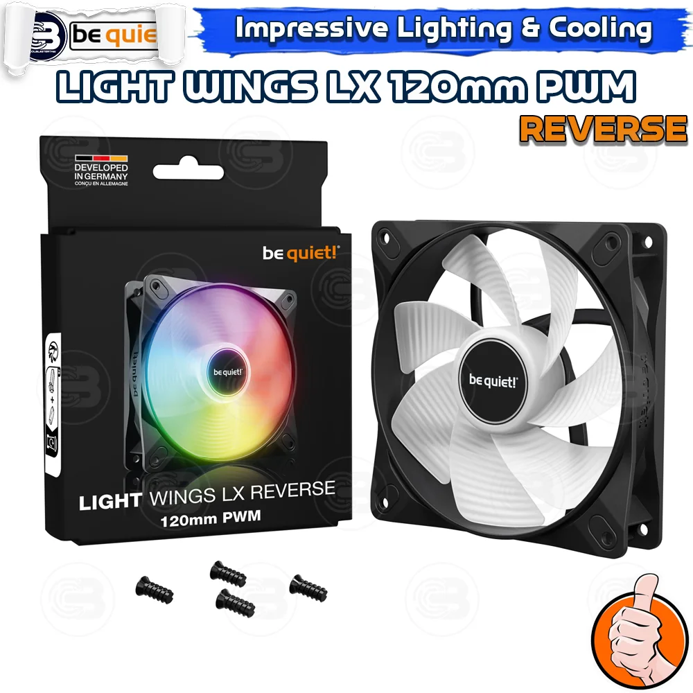 [CoolBlasterThai] Be Quiet Light Wings LX 120 PWM Reverse PC Fan Case (BL132) ประกัน 3 ปี