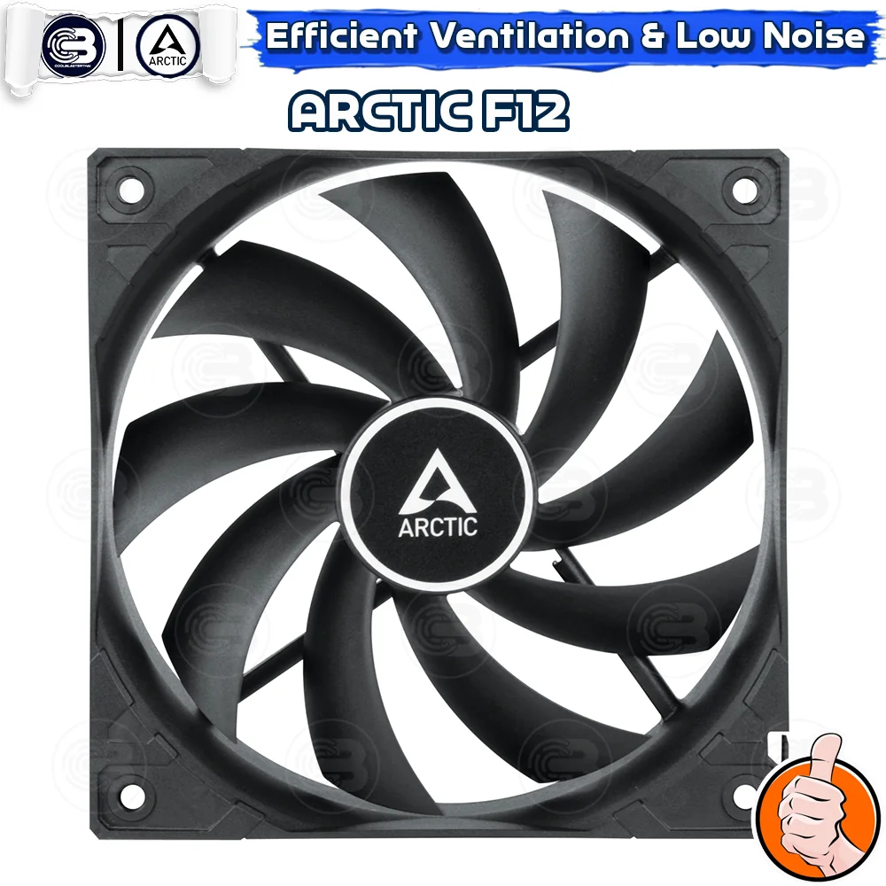 [CoolBlasterThai] ARCTIC F12 BLACK (size 120 mm.) PC Fan Case ประกัน 6 ปี
