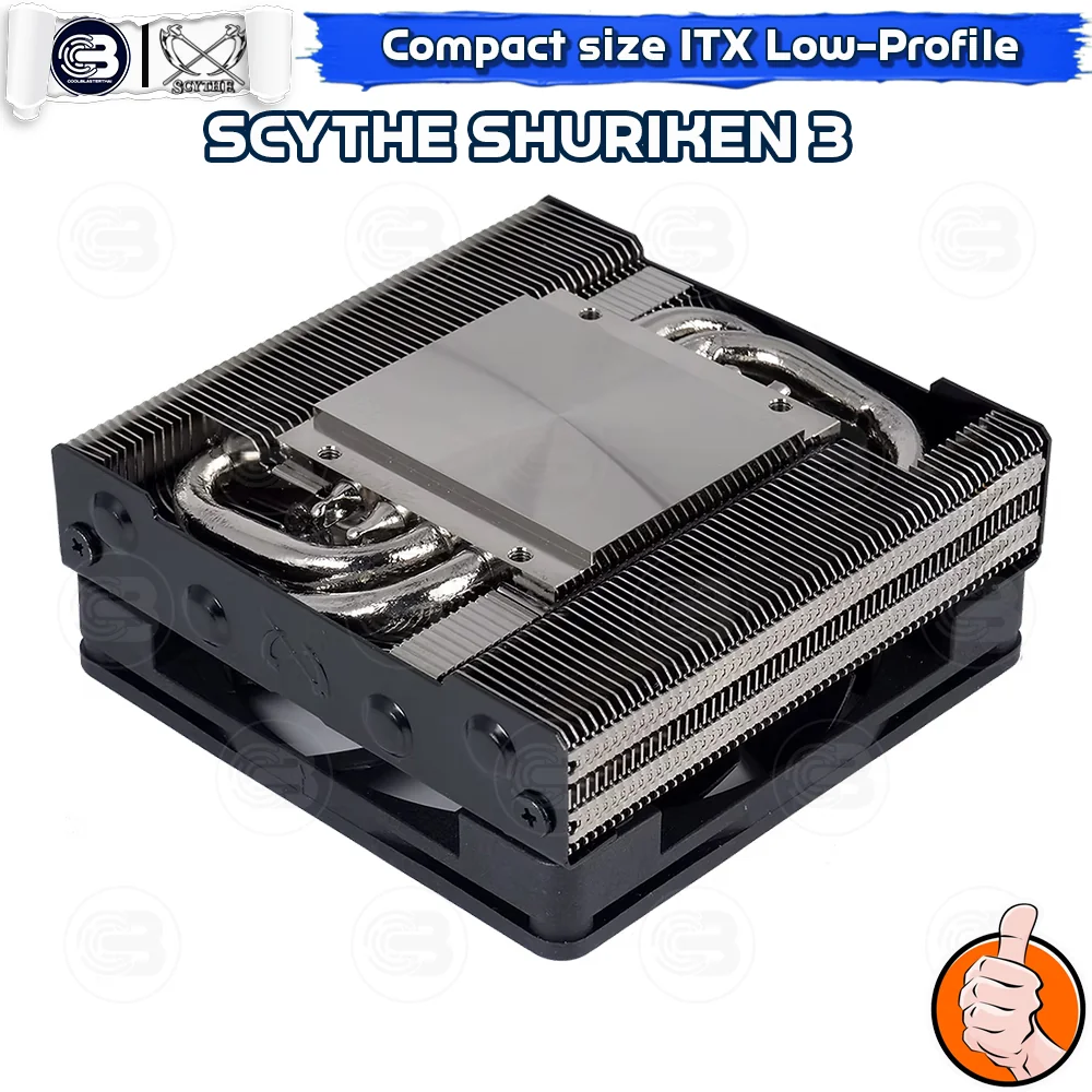 [CoolBlasterThai] SCYTHE SHURIKEN 3 Black Low-Profile CPU Cooler with 4 Heatpipes (AM5/LGA1851 Ready)
