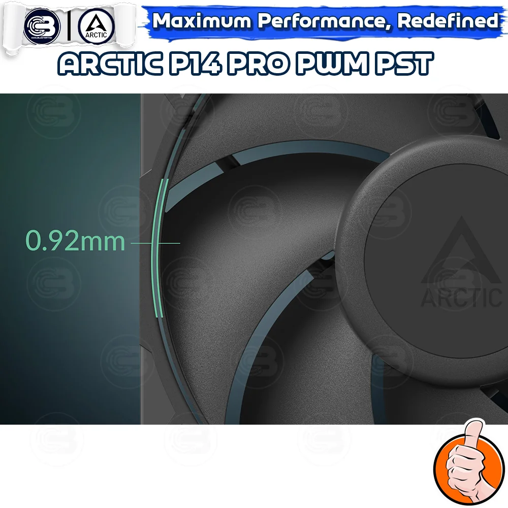 [CoolBlasterThai] ARCTIC P14 PRO PST BLACK (140 mm.) X5 Value Pack PC Fan Case ประกัน 6 ปี