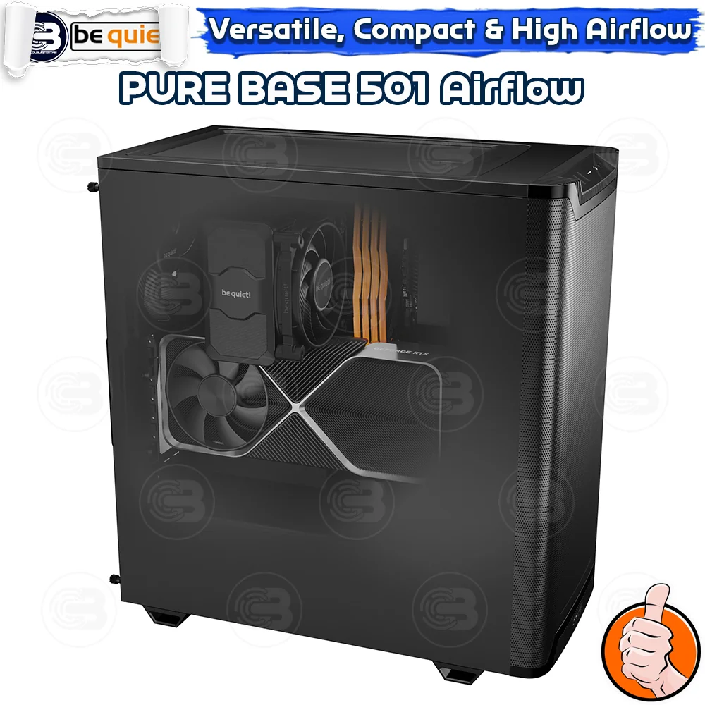[CoolBlasterThai] Be Quiet PURE BASE 501 Airflow Black PC Case (BG074) ประกัน 3 ปี