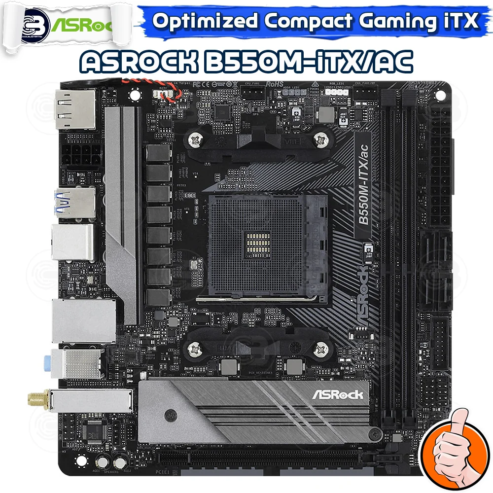 [CoolBlasterThai] ASROCK MAINBOARD B550M-ITX/AC AMD SOCKET AM4 DDR4 iTX ประกัน 3 ปี