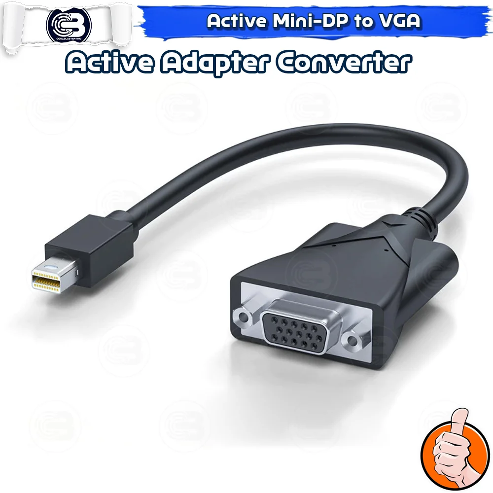 [CoolBlasterThai] Active Mini DisplayPort/Thunderbolt (mDP) to VGA adapter (Female) Cable