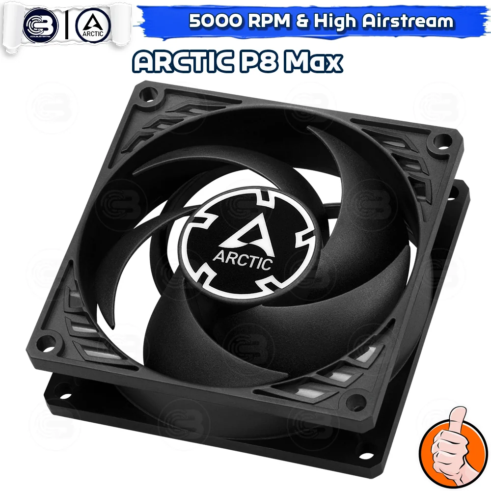[CoolBlasterThai] ARCTIC P8 Max 500-5000 RPM (size 80 mm.) PC Fan Case ประกัน 6 ปี