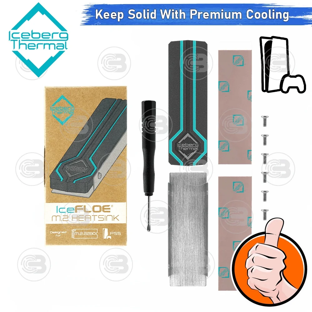 [CoolBlasterThai] Iceberg Thermal IceFLOE M.2 Heatsink 2280 SSD (Complatible with PS5) ประกัน 6 ปี