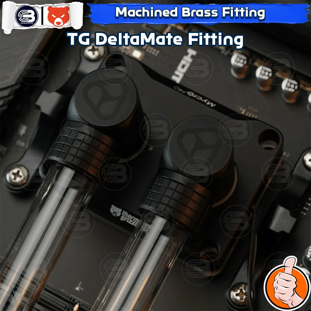 [CoolBlasterThai] THERMAL GRIZZLY DELTAMATE FITTING ST13 For Soft Tubes Black Machined Brass