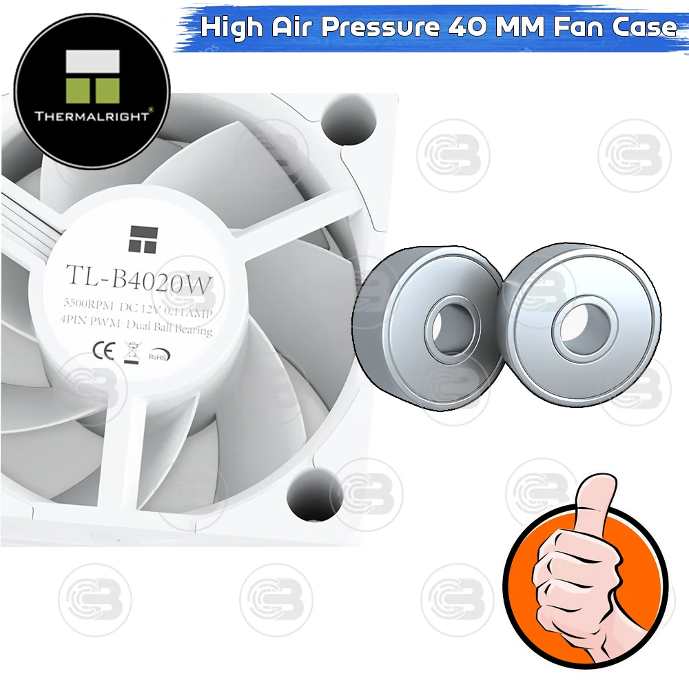 [CoolBlasterThai] Thermalright TL-B4020W High Air Pressure PC Fan Case (size 40 mm.) ประกัน 3 ปี (พัดลม)