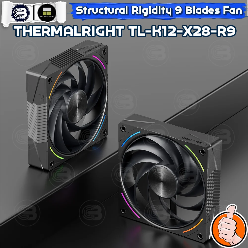 [CoolBlasterThai] THERMALRIGHT TL-K12-X28-R9 PC Fan A-RGB 9-BLADES BLACK 2400 RPM (size 120 mm.)