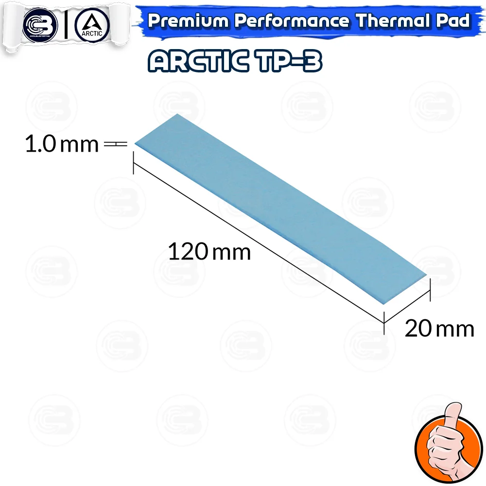 [CoolBlasterThai] ARCTIC TP-3 Premium Performance Thermal Pad 120x20x1.0 mm.(4 PCS) (ซิลิโคนนำความร้อน)