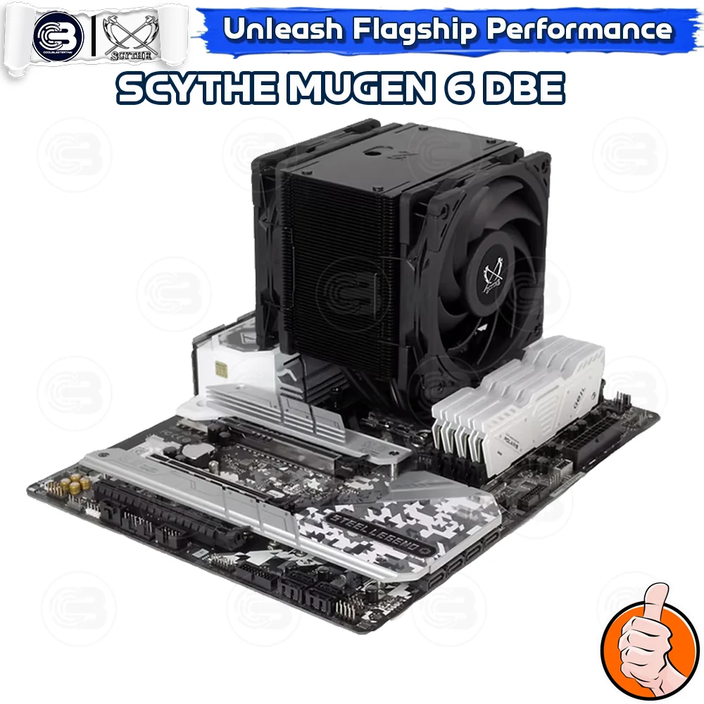 [CoolBlasterThai] SCYTHE MUGEN 6 DBE (Dual Fan Black Edition) CPU Cooler Single Tower 6 Heatpipes (AM5/LGA1851 Ready)