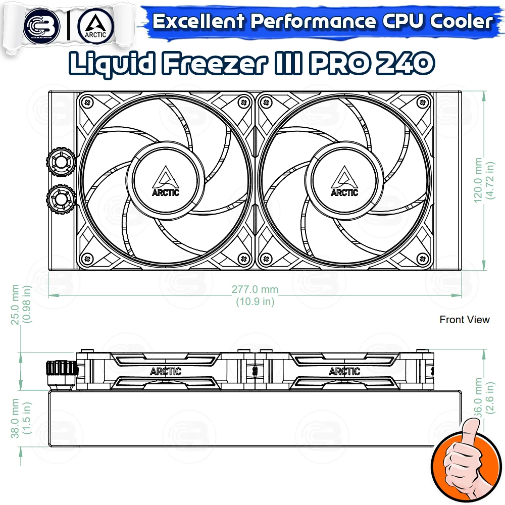 [CoolBlasterThai] ARCTIC Liquid Freezer III Pro 240 A-RGB White (All-In-One CPU Water Cooler) (LGA1851/1700/AM5/AM4)