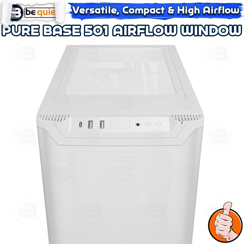 [CoolBlasterThai] Be Quiet PURE BASE 501 Airflow Window White PC Case (BGW75) ประกัน 3 ปี