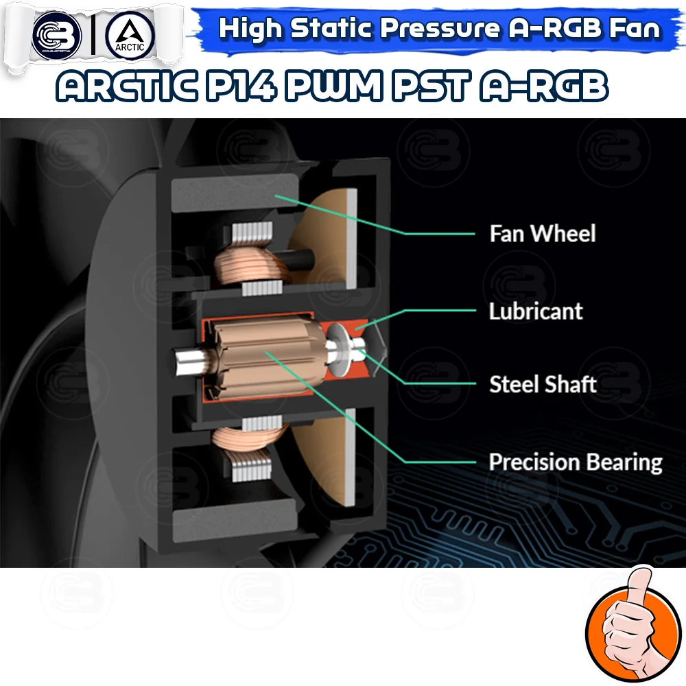 [CoolBlasterThai] ARCTIC P14 PWM PST A-RGB 0dB (size 140 mm.) X3 Value Pack PC Fan Case