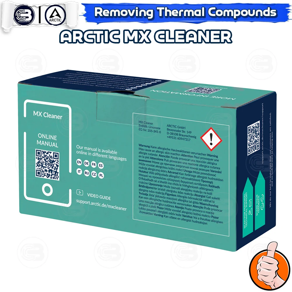 [CoolBlasterThai] ARCTIC MX-Cleaner 100% Biodegradable Cleaning Solution Box 40 PCS (แผ่นทำความสะอาด)