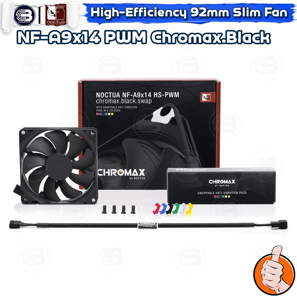 [CoolBlasterThai] NOCTUA NF-A9x14 HS-PWM chromax.black.swap PC Fan Case (size 92 mm.) ประกัน 6 ปี