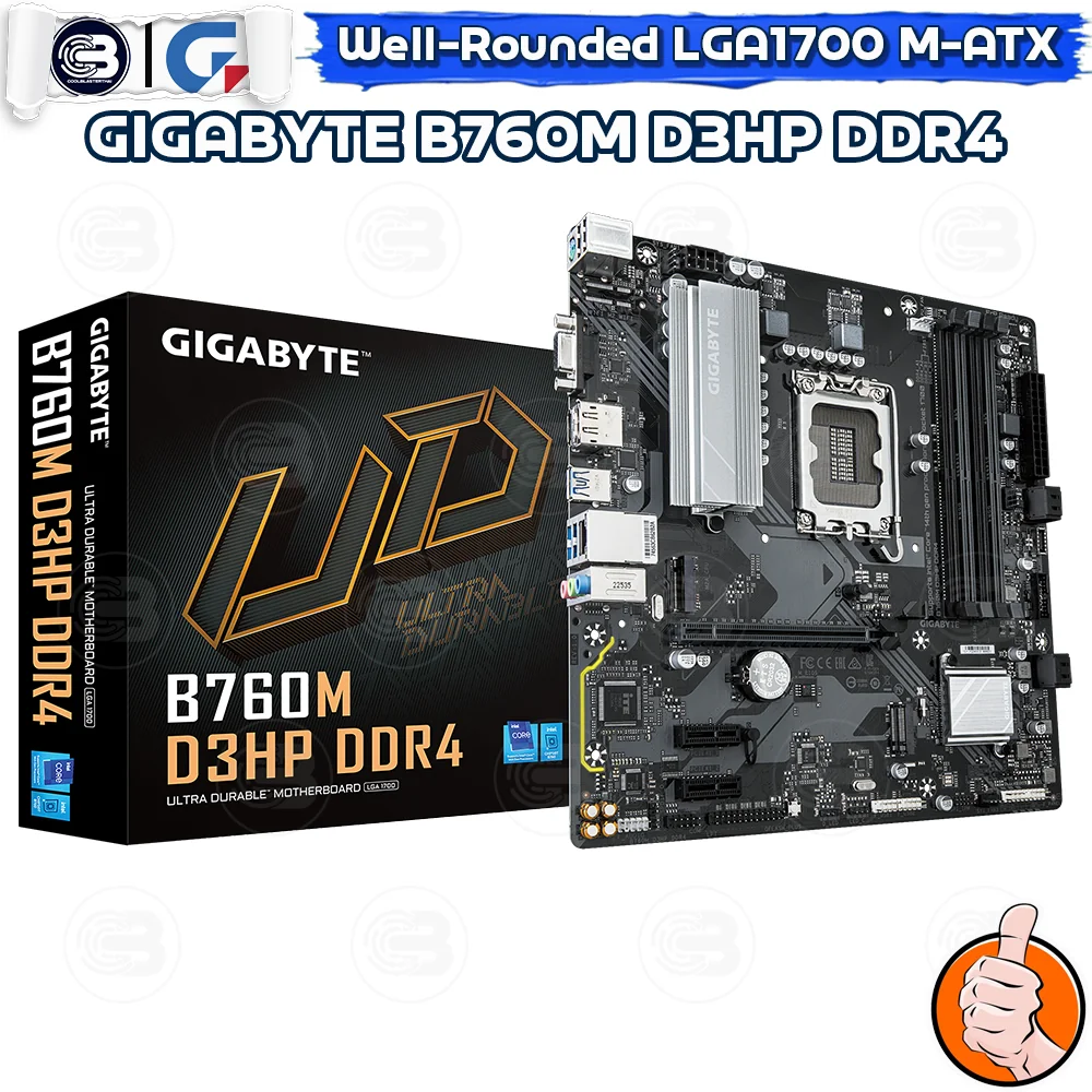 [CoolBlasterThai] GIGABYTE MAINBOARD B760M D3HP DDR4 LGA 1700 MICRO-ATX ประกัน 3 ปี