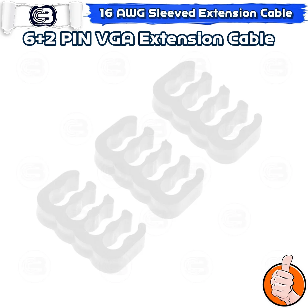 [CoolBlasterThai] 8-Pin (6+2) VGA 16 AWG SLEEVED EXTENSION CABLE WHITE