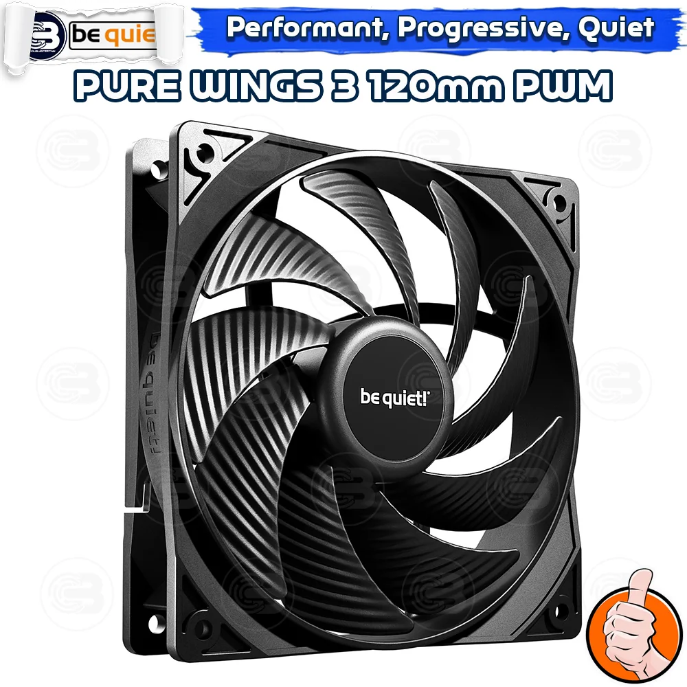 [CoolBlasterThai] Be Quiet Pure Wings 3 120 PWM high-speed PC Fan Case (BL106) ประกัน 3 ปี