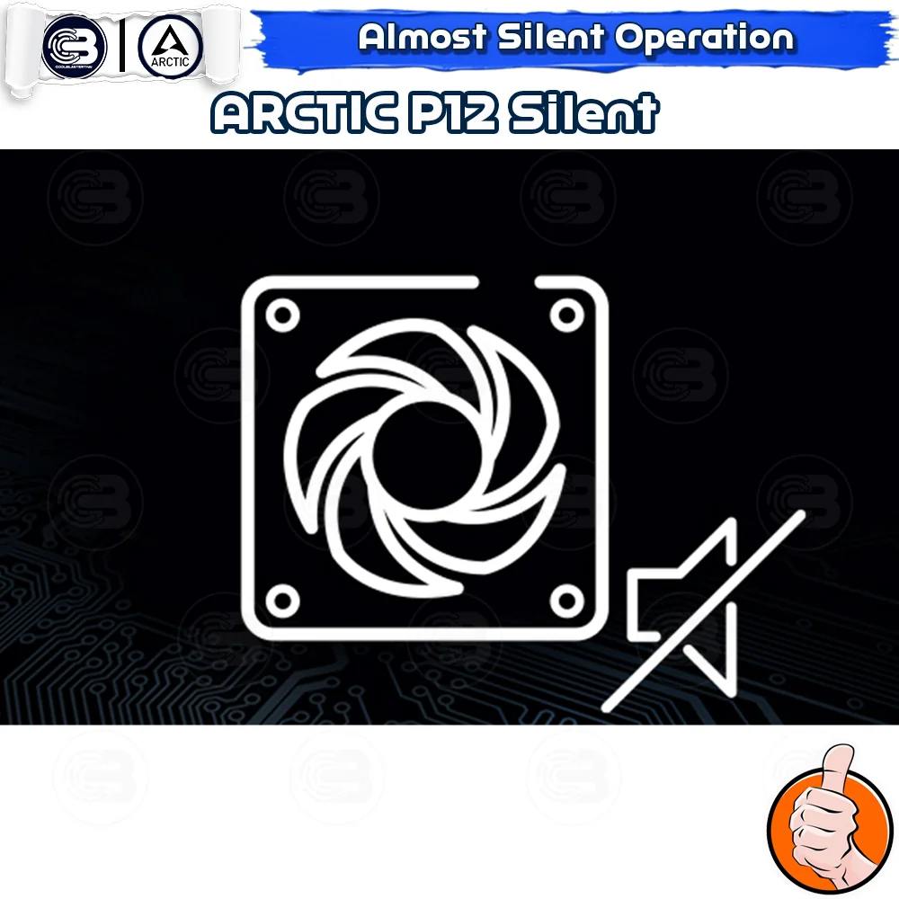 [CoolBlasterThai] ARCTIC P12 Silent Black (size 120 mm.) PC Fan Case ประกัน 6 ปี