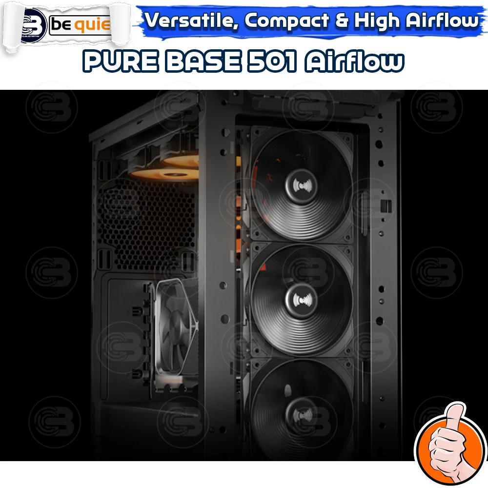 [CoolBlasterThai] Be Quiet PURE BASE 501 Airflow Black PC Case (BG074) ประกัน 3 ปี