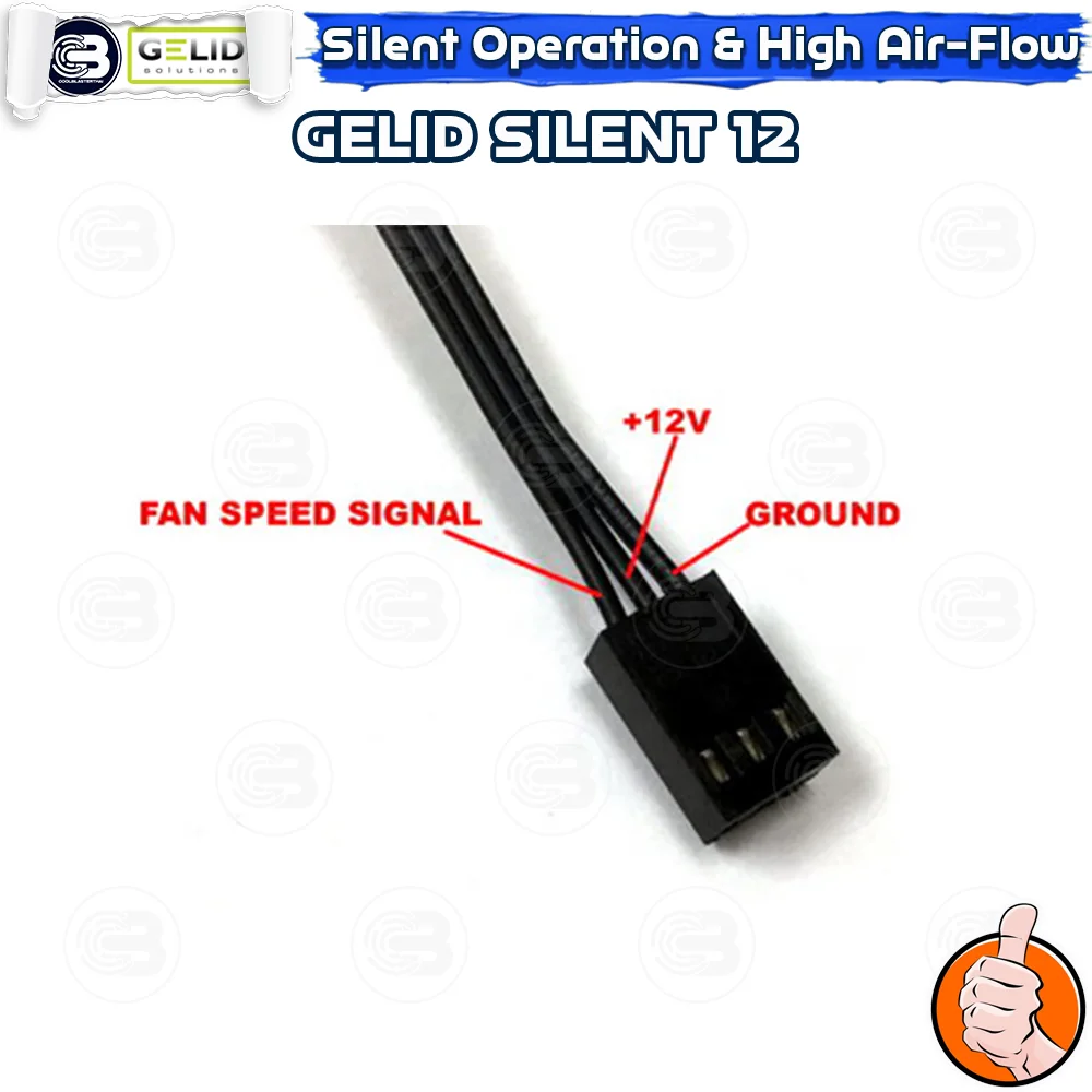 [CoolBlasterThai] GELID Silent 12 Black PC Fan Case size 120 mm. ประกัน 3 ปี (FN-SX12)
