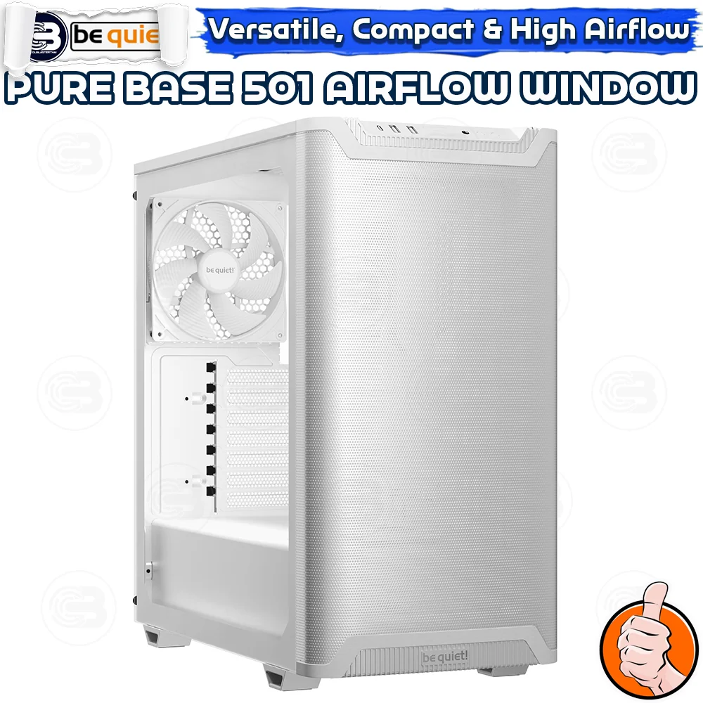 [CoolBlasterThai] Be Quiet PURE BASE 501 Airflow Window White PC Case (BGW75) ประกัน 3 ปี