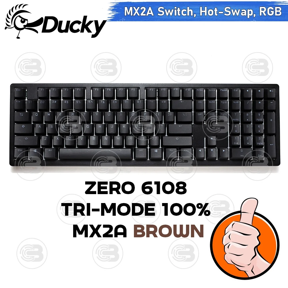 [CoolBlasterThai] Ducky ZERO 6108 Tri-Mode Connectivity BROWN MX2A Switch 100% TH/EN (คีย์บอร์ด)