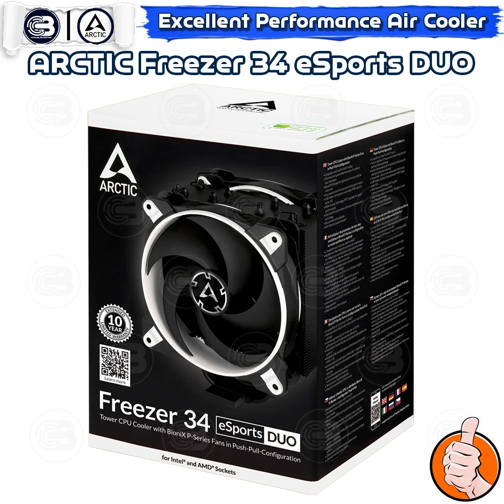 [CoolBlasterThai] ARCTIC FREEZER 34 eSports DUO (WHITE) Tower CPU Cooler (LGA1851/AM5 Ready)