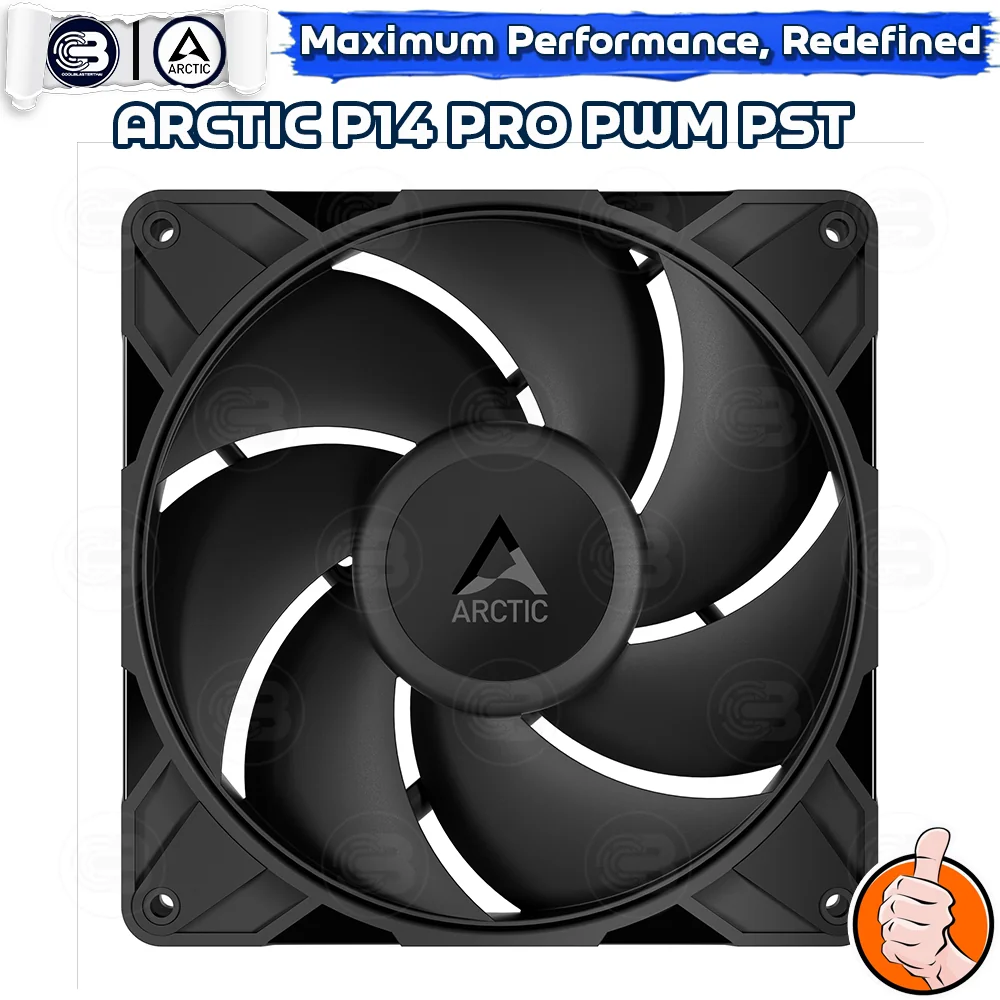 [CoolBlasterThai] ARCTIC P14 PRO PST BLACK (140 mm.) X5 Value Pack PC Fan Case ประกัน 6 ปี