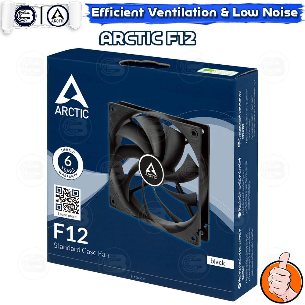 [CoolBlasterThai] ARCTIC F12 BLACK (size 120 mm.) PC Fan Case ประกัน 6 ปี