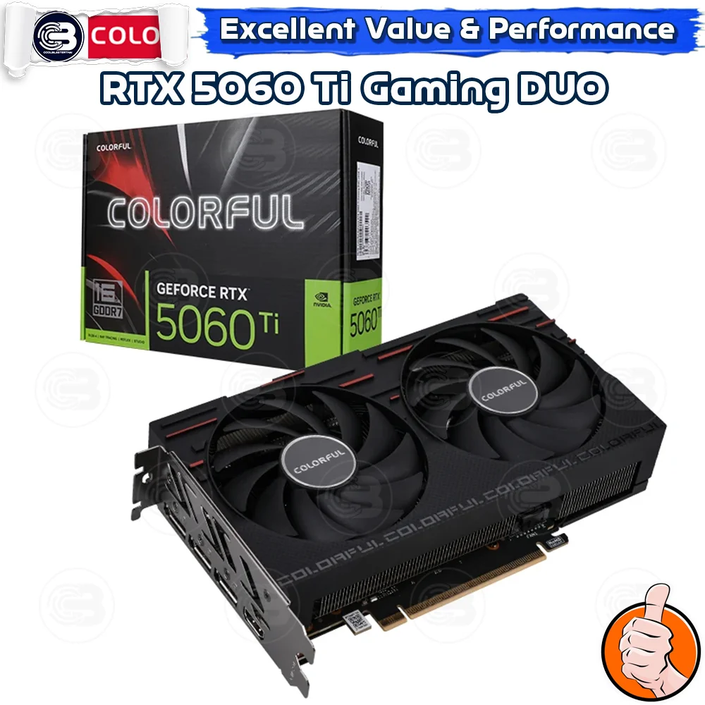[CoolBlasterThai] COLORFUL GeForce RTX 5060Ti GAMING DUO OC 16GB-V (3Y)