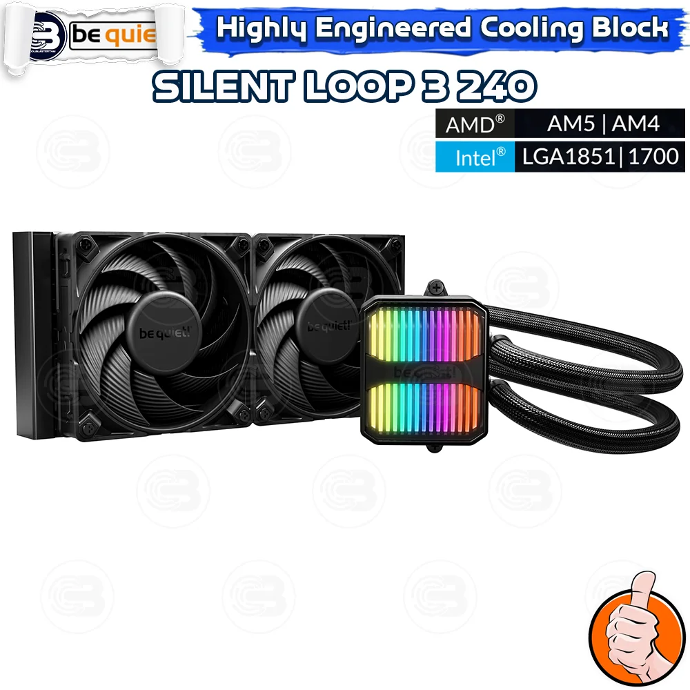 [CoolBlasterThai] Be Quiet Silent Loop 3 240 AIO Water Cooling CPU Cooler (AM5/LGA1851 Ready) (BW024) ประกัน 3 ปี