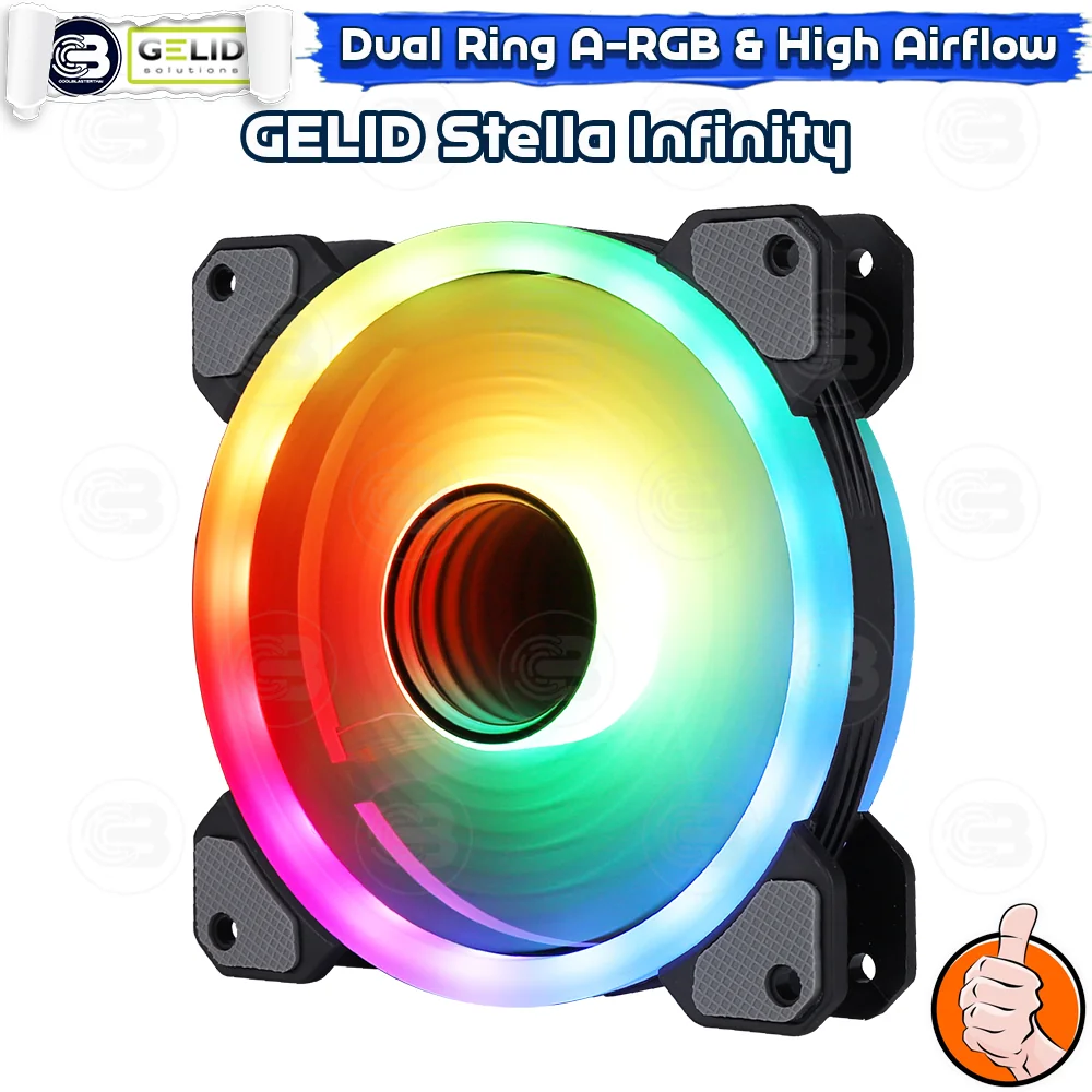 [CoolBlasterThai] GELID STELLA Infinity High Performance 120mm Infinite Mirror Dual Ring A-RGB Fan Case ประกัน 3 ปี (FN-STELLA-03)