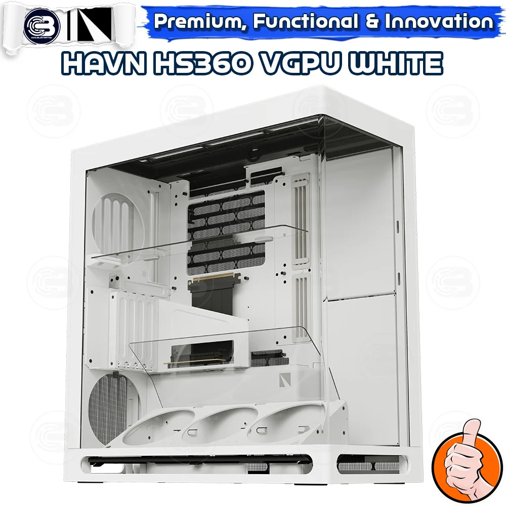 [CoolBlasterThai] HAVN HS360 VGPU WHITE Premium Mid-Tower ATX PC Case