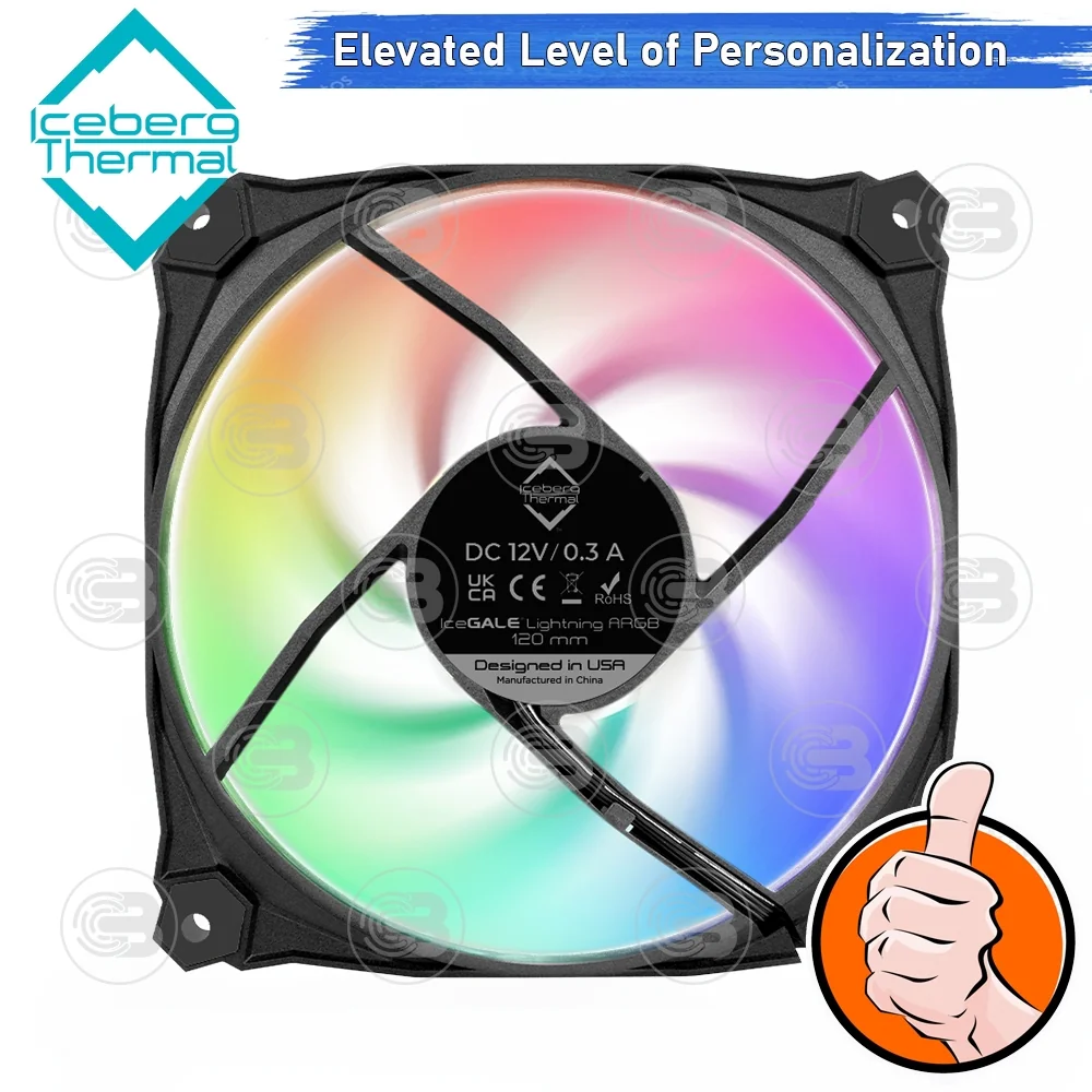 [CoolBlasterThai] Iceberg Thermal IceGALE Lightning ARGB Black 120 Fan Case (size 120 mm.) X3 Value Pack ประกัน 5 ปี