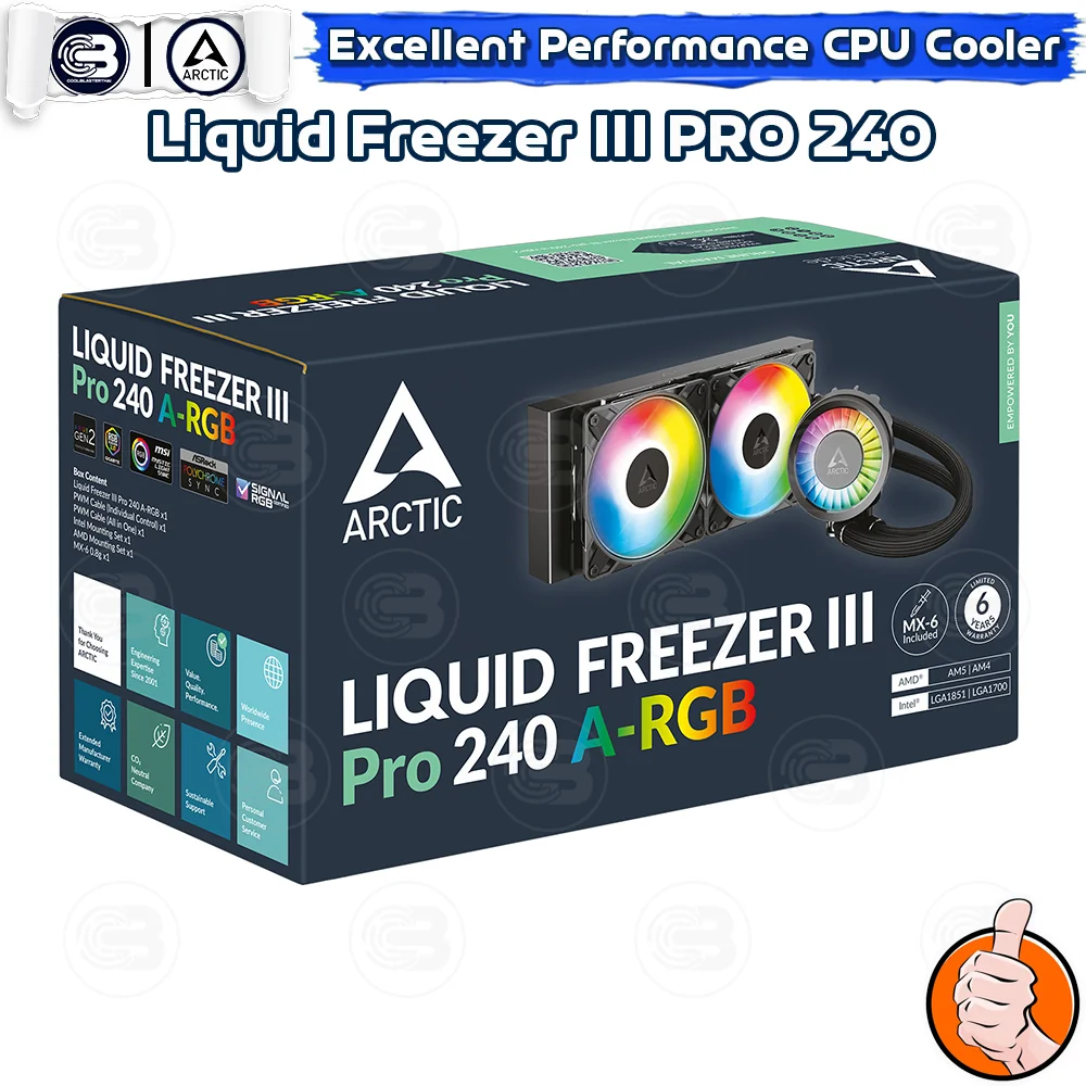 [CoolBlasterThai] ARCTIC LIQUID FREEZER III Pro 240 A-RGB Black (All-In-One CPU Water Cooler) (LGA1851/1700/AM5/AM4)
