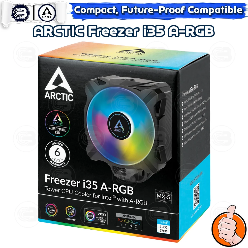 [CoolBlasterThai] ARCTIC FREEZER i35 A-RGB Tower CPU Cooler for Intel ประกัน 6 ปี (LGA1851/1700 Ready)