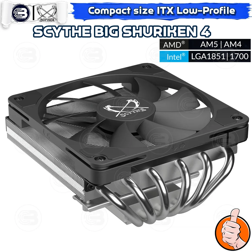 [CoolBlasterThai] SCYTHE BIG SHURIKEN 4 Low-Profile CPU Cooler with 4 Heatpipes (AM5/LGA1851 Ready)