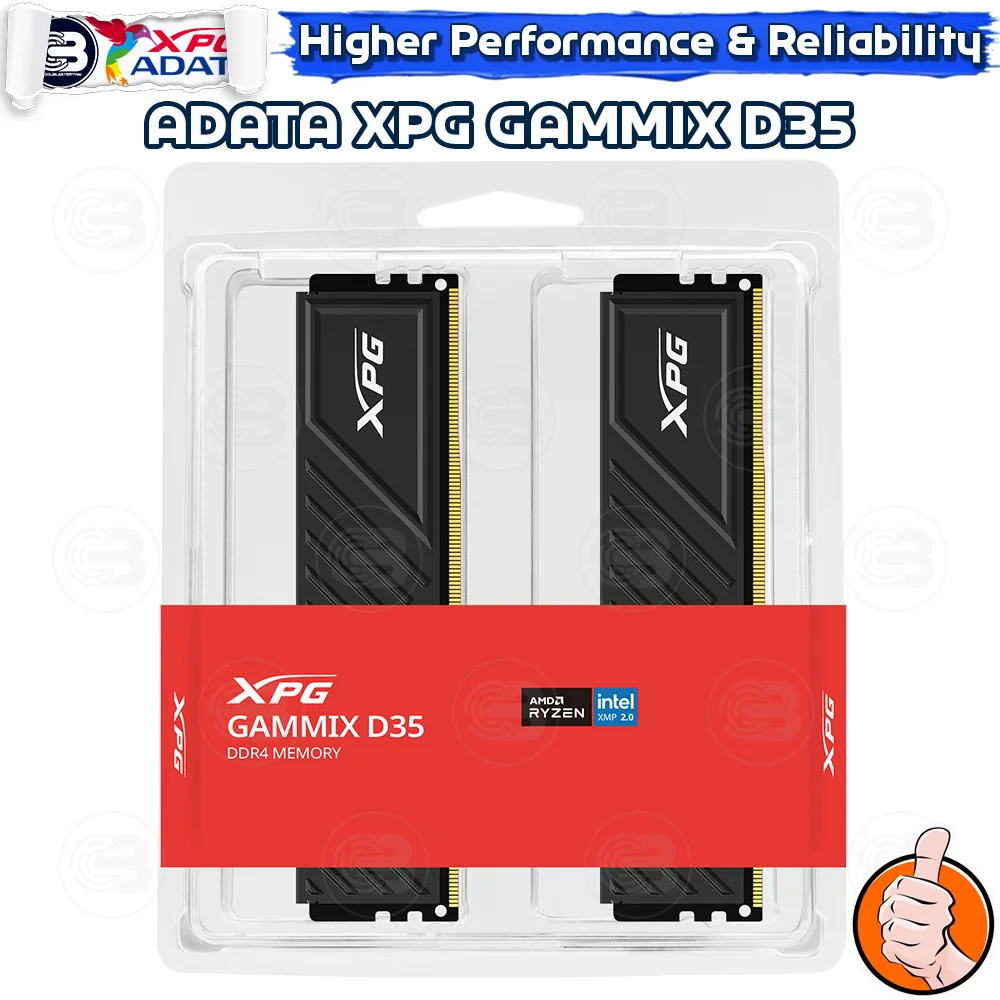 [CoolBlasterThai] ADATA XPG GAMMIX D35 BLACK 16GB (8GBx2) DDR4-3200 CL16-20-20 (LT-Warranty)