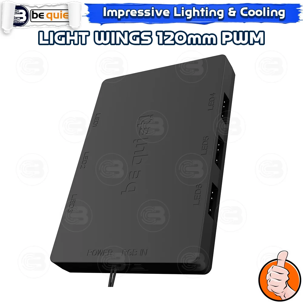 [CoolBlasterThai] Be Quiet Light Wings 120 PWM high-speed (3-Pack) PC Fan Case (BL077) ประกัน 3 ปี