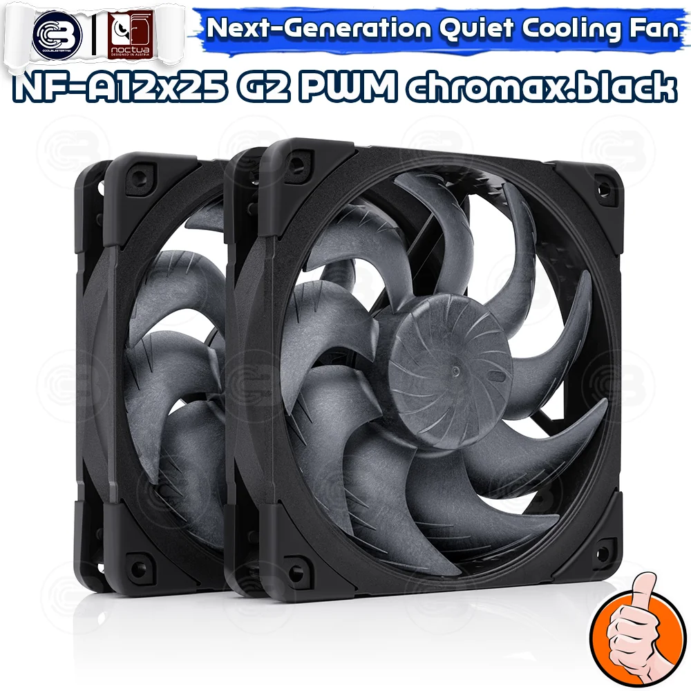 [CoolBlasterThai] NOCTUA NF-A12x25 G2 PWM Sx2-PP Chromax.Black PC Fan Case (size 120 mm.) ประกัน 6 ปี