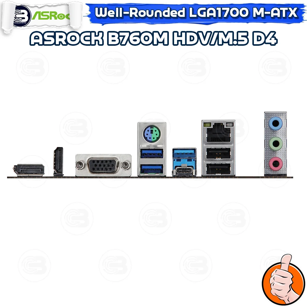 [CoolBlasterThai] ASROCK MAINBOARD B760M-HDVM.2 D4 Intel SOCKET LGA1700 DDR4 M-ATX ประกัน 3 ปี