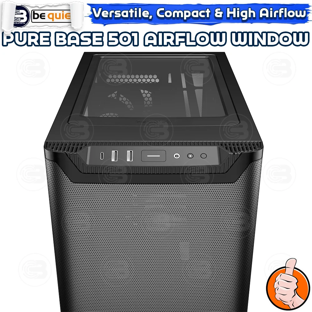 [CoolBlasterThai] Be Quiet PURE BASE 501 Airflow Window Black PC Case (BGW74) ประกัน 3 ปี