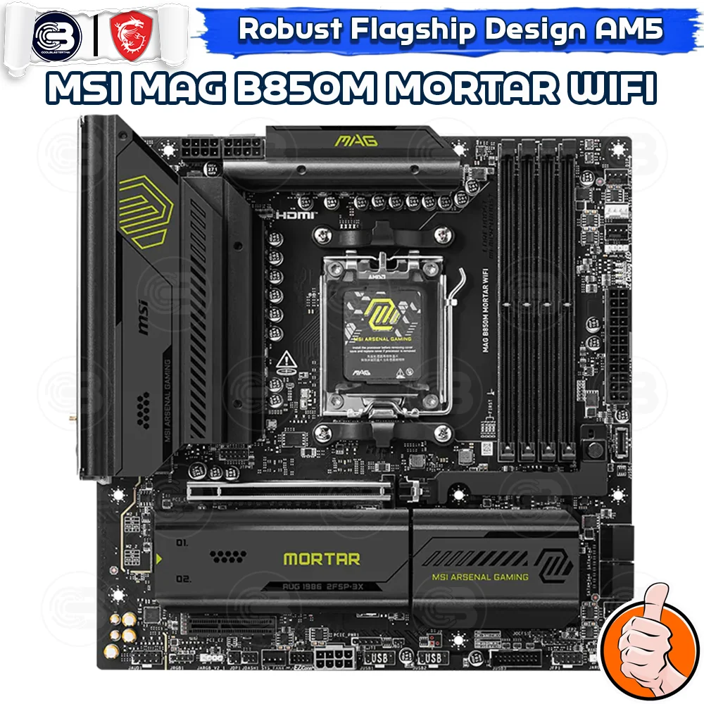 [CoolBlasterThai] MSI MAINBOARD MAG B850M MORTAR WIFI AMD SOCKET AM5 DDR5 MICRO-ATX ประกัน 3 ปี